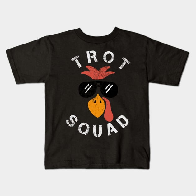 Trot Squad Turkey Thanksgiving Kids T-Shirt by Duhkan Painting